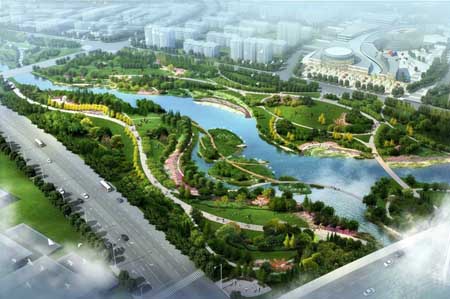 天津滨海旅游区甘露溪公园景观设计